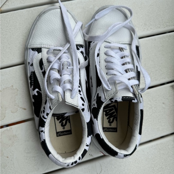 Customs Old Skool Cow Print Leather Vans - Picture 6 of 9